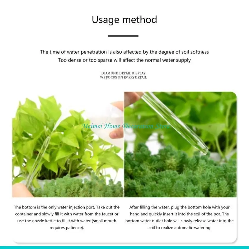 H7BF 3pcs Transparent Plant Watering Reliability Watering Water Device Drips Irrigation System Garden Flower Plant