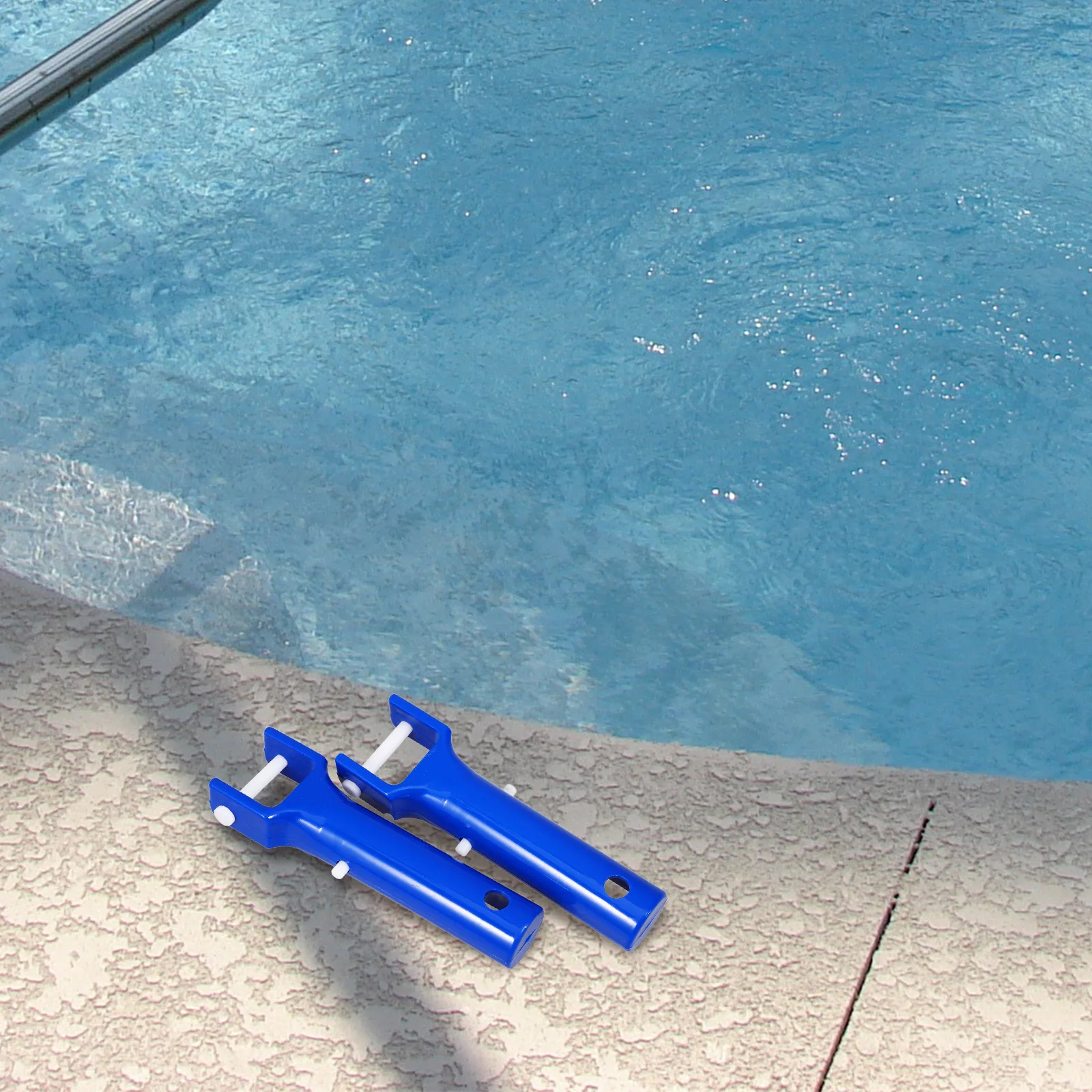 

2Pcs V Shaped Clamp Set Pool Floor Cleaner Replacement Part Blue Handle Design Universal Suction Tool Swimming Pool Accessory