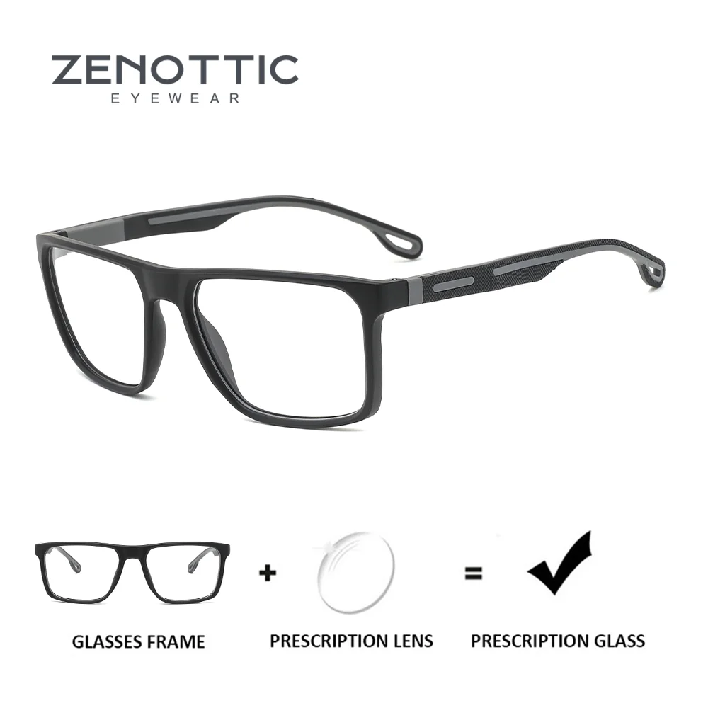 

ZENOTTIC Modish Square TR-90 Prescription Glasses For Unisex Anti Blue Light Progressive/Photochromic Optical Eyeglasses