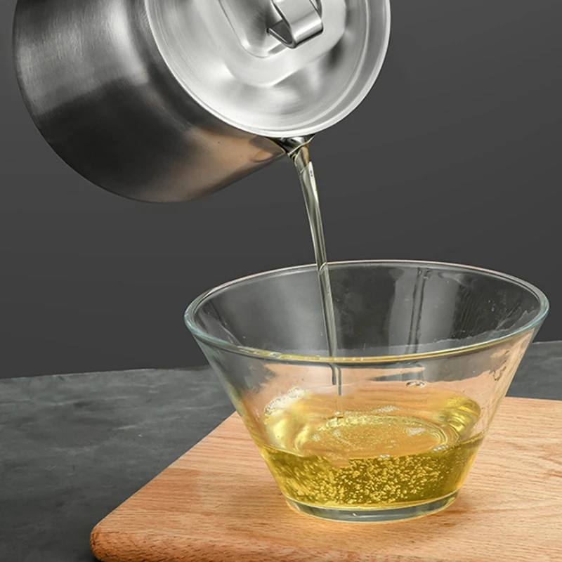 AC88-Oil Pot,Oil Pot Stainless Steel Large Capacity Oil Fryer And Filter Cup Combo Versatile Oil Filter For Kitchen