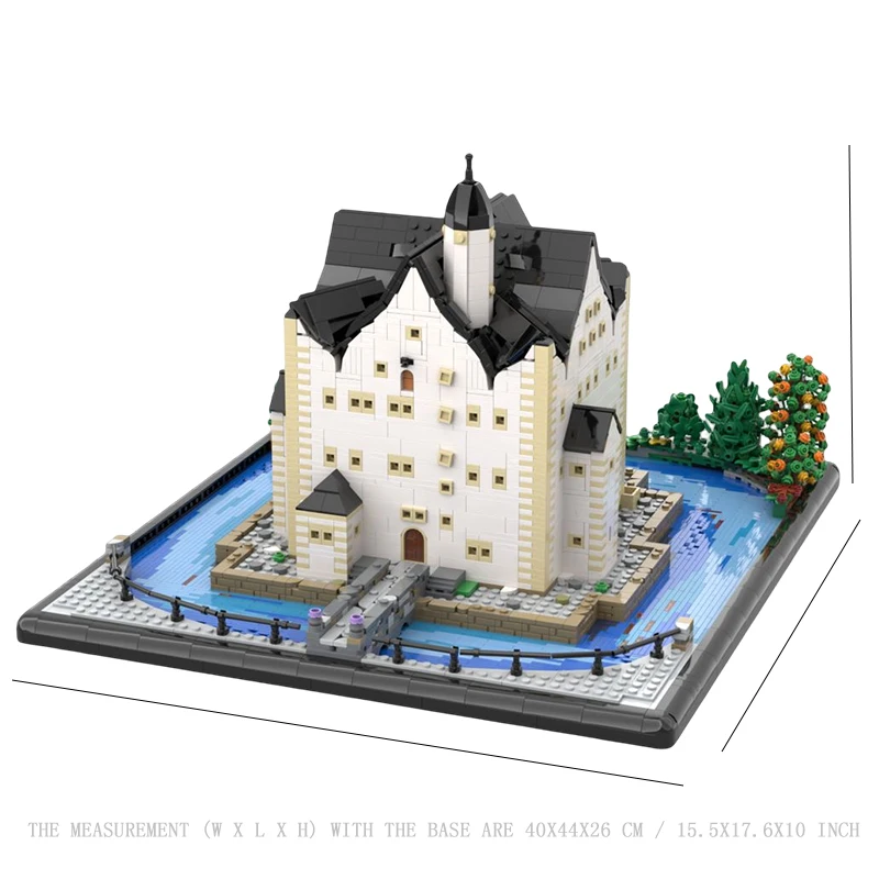 Jouets à assembler pour enfants, château d'eau MOC, modèle de bloc de construction, vue de ville créative, cadeau de noël