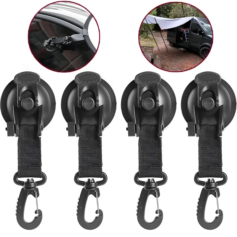Starker Auto-Saugnapfanker, Hochleistungs-Zeltbefestigungshaken, Outdoor-Camping-Vordach-Planenhalterung, Karabiner