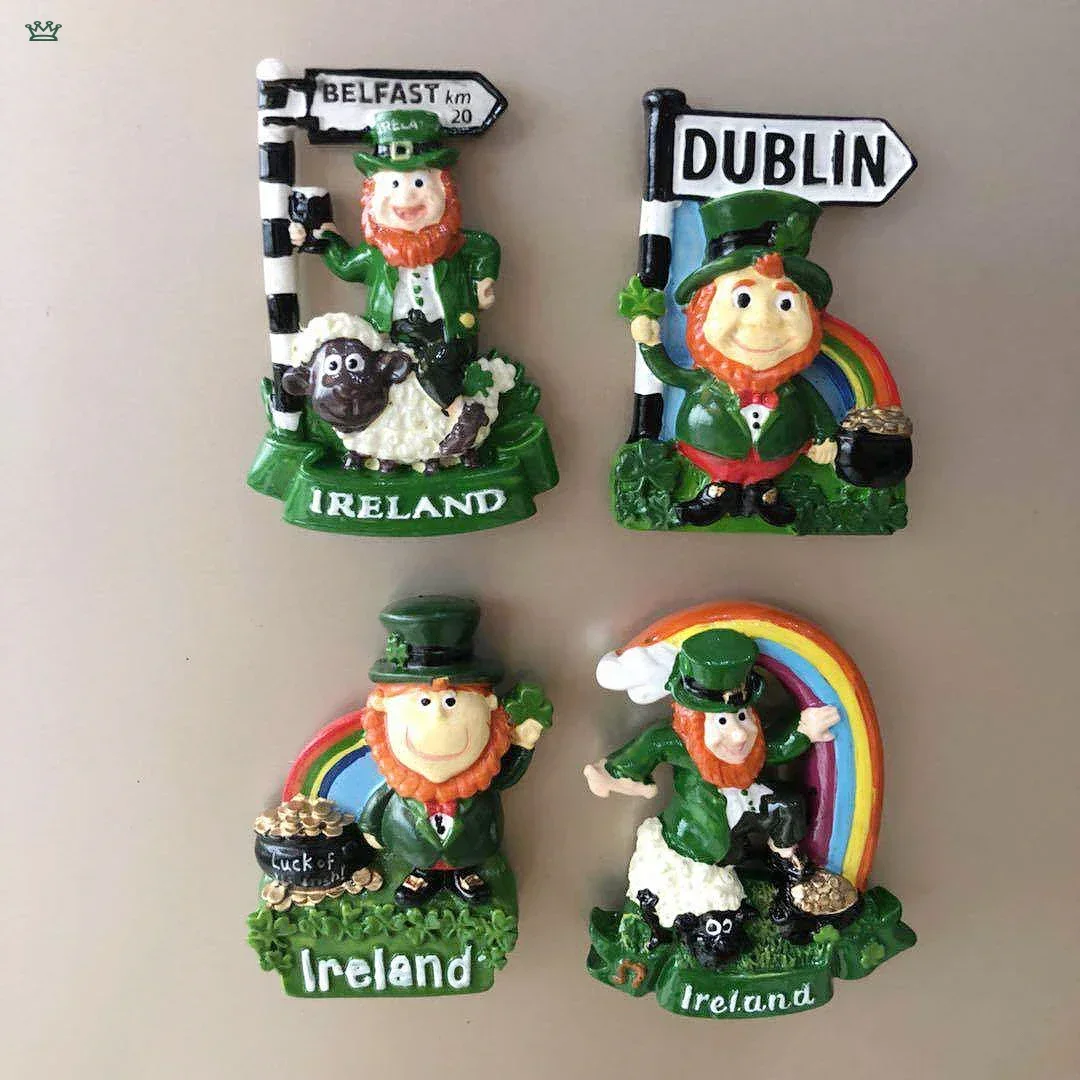 Ireland Fridge Magnets Cartoon Irish Dublin Belfast World Tourism Fridge Magnets Souvenir Refrigerator Magnets Home Decoration
