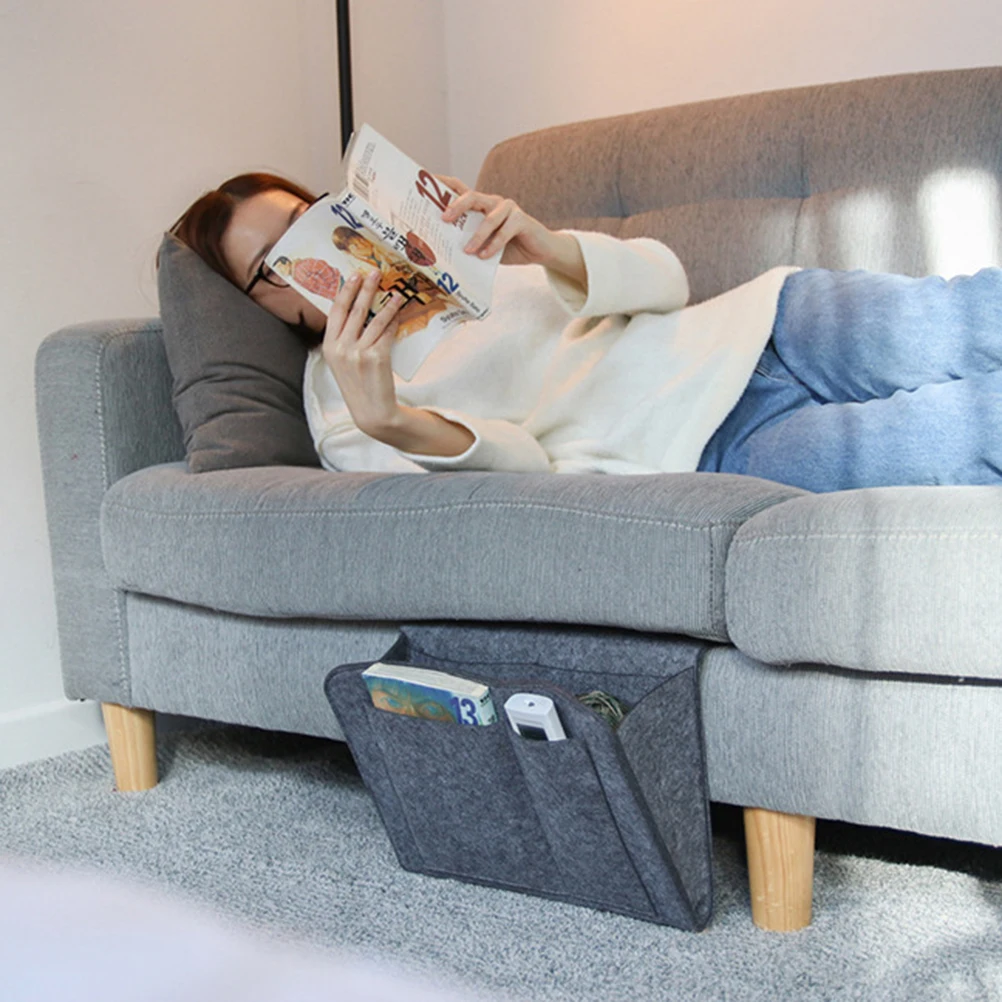 

Bedside Storage Bag Dorm Mattress Caddie Organizer Bedding Light Weight Foldable Kitchen Household Hanging Tidy Anti Lost Design