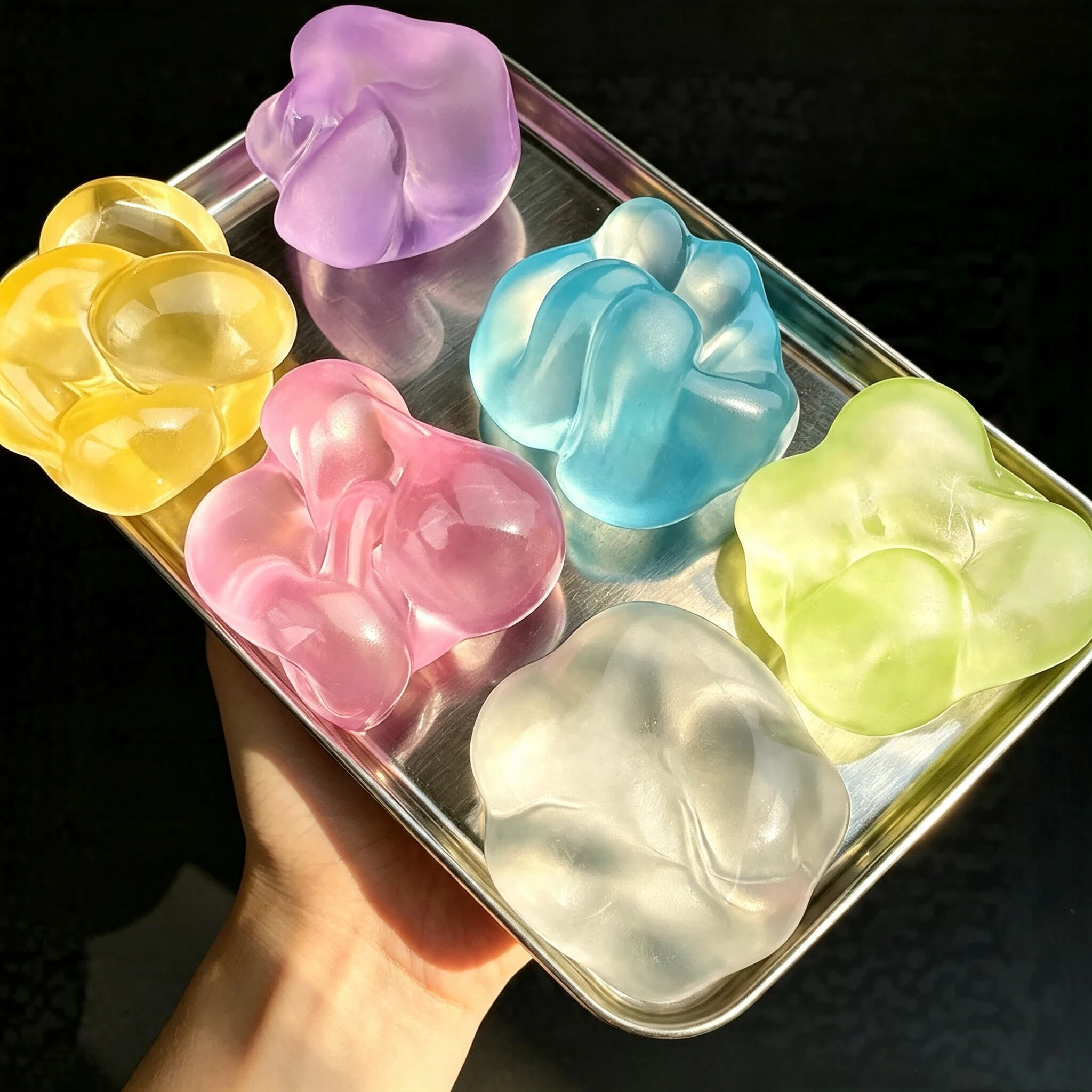 Nouveau Jouet Sensoriel Anti-Stress Mochi Transparent à l'Huile de Coco 2026, Jouet à Presser Malleable, Jouet de Décompression 1 Pièce