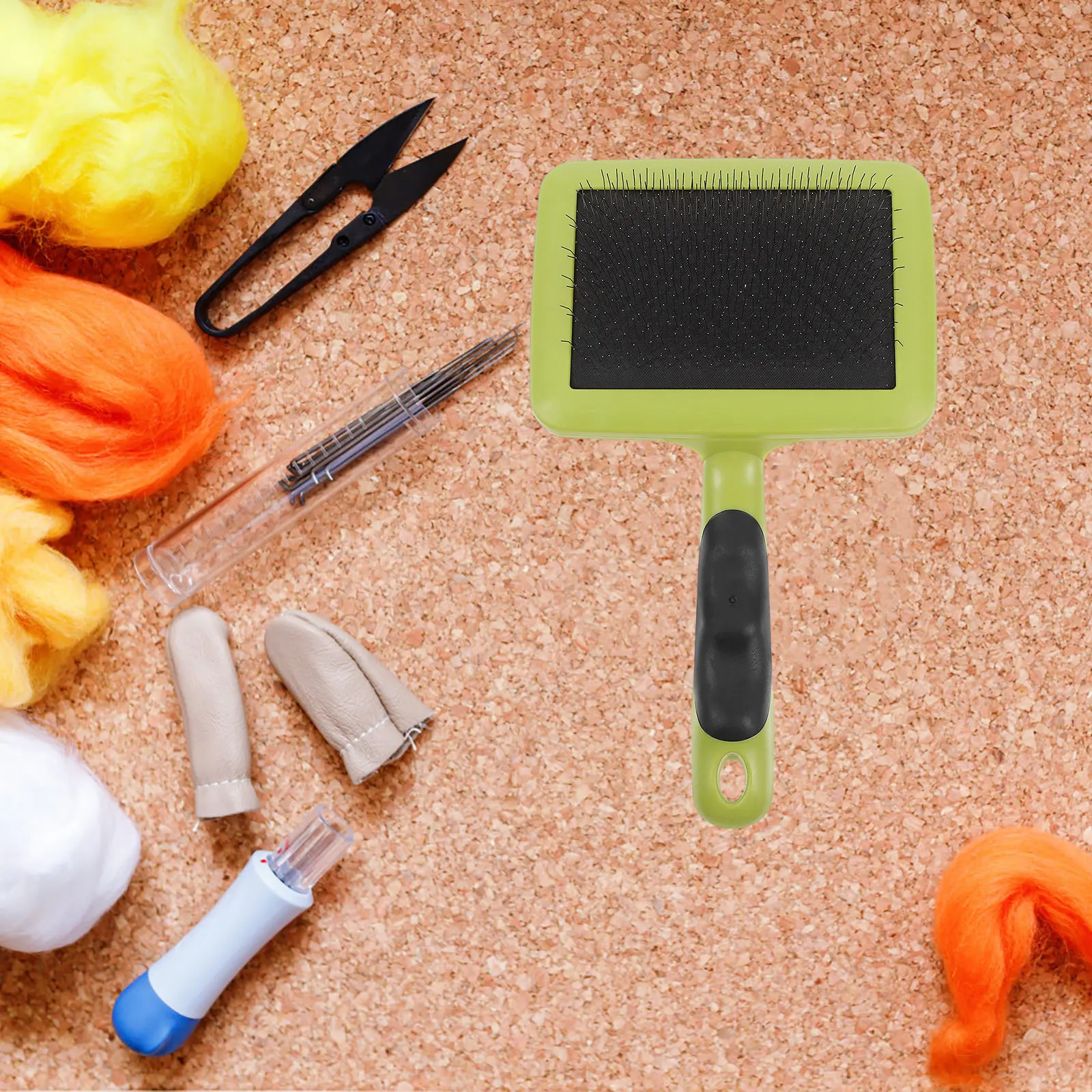 

2 Pcs Key Carders DIY Felting Brush Kits Beginners Poking Hand Needle Accessories