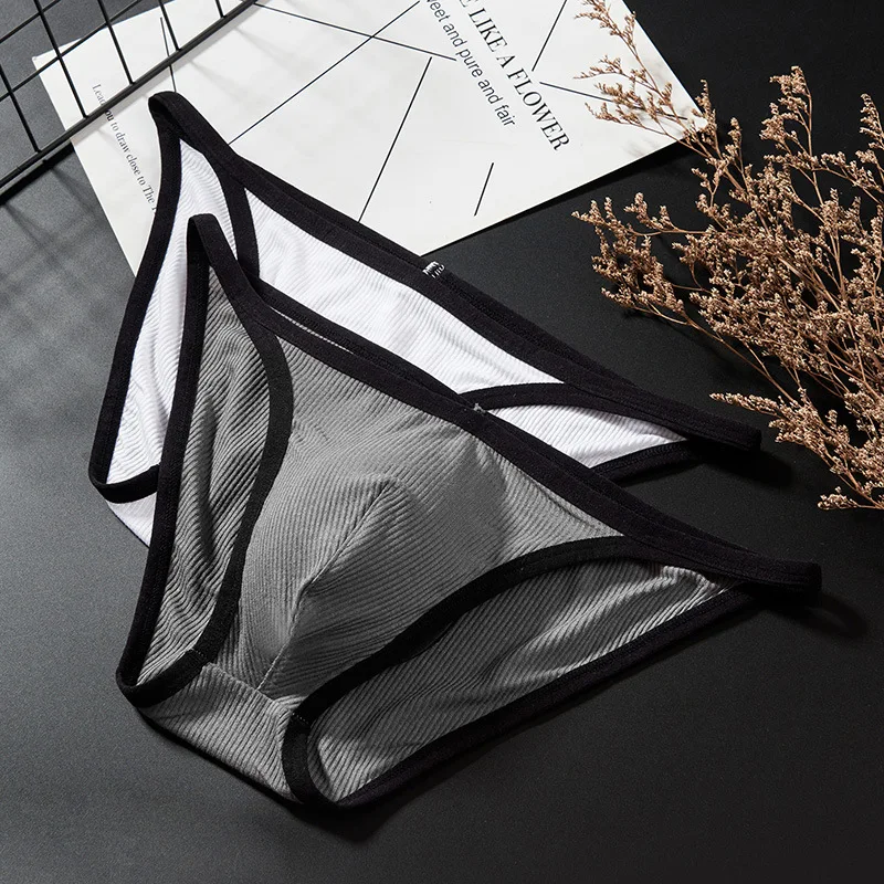 Ropa interior suave para hombre, calzoncillos elásticos de cintura baja, cómodos, transpirables, Sexy, con bolsa de bulto en U grande