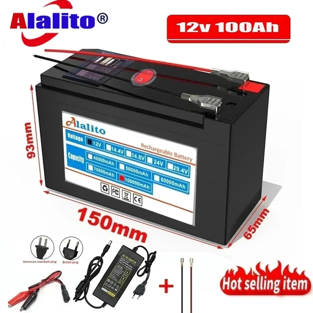 

Brand new sprayer 12V 100Ah 3S6P volt built-in high current 30A BMS 18650 lithium battery pack for electric vehicle battery