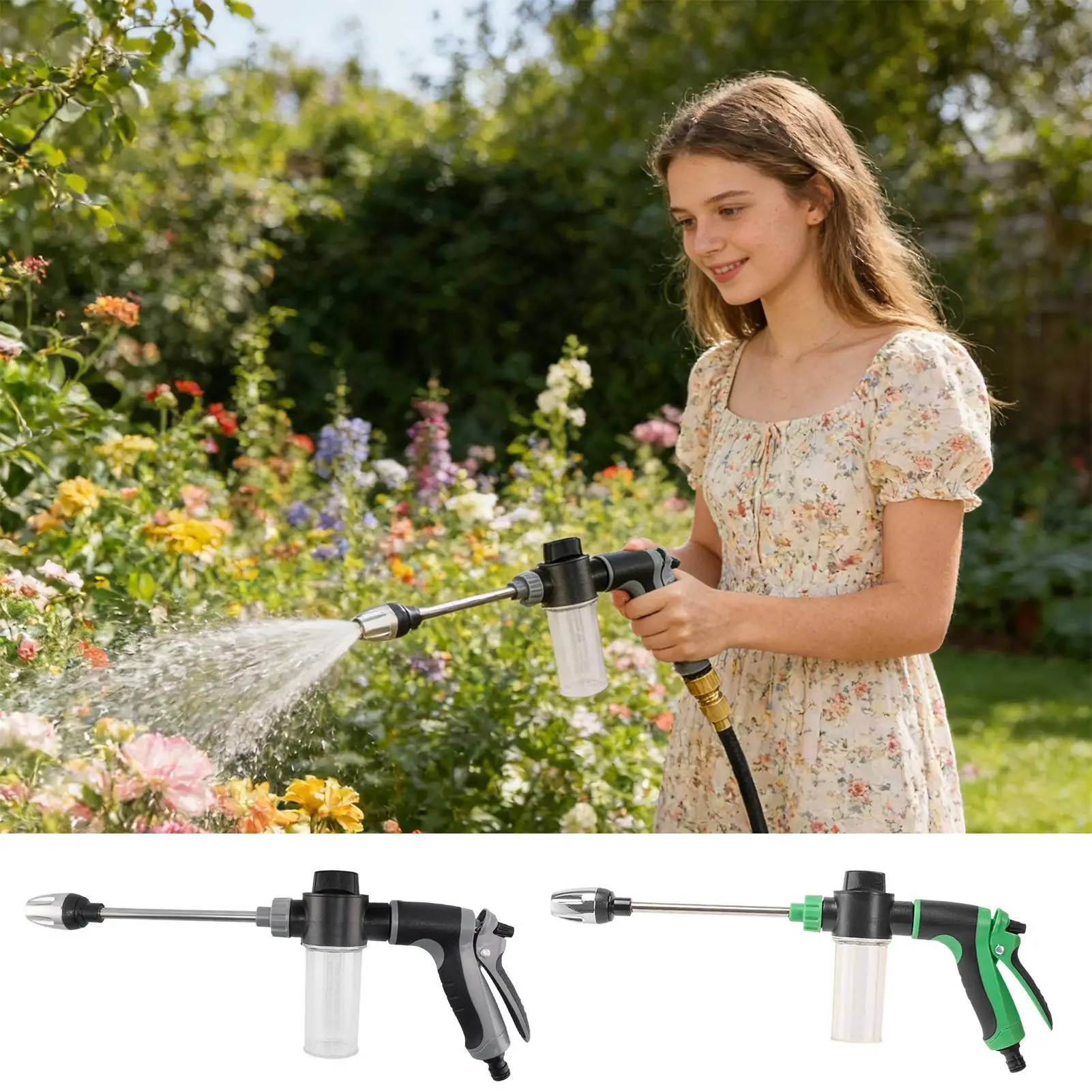 

Пистолет-распылитель высокого давления с вращающимся шлангом, ручной распылитель воды, насадка для мойки автомобилей и полива сада