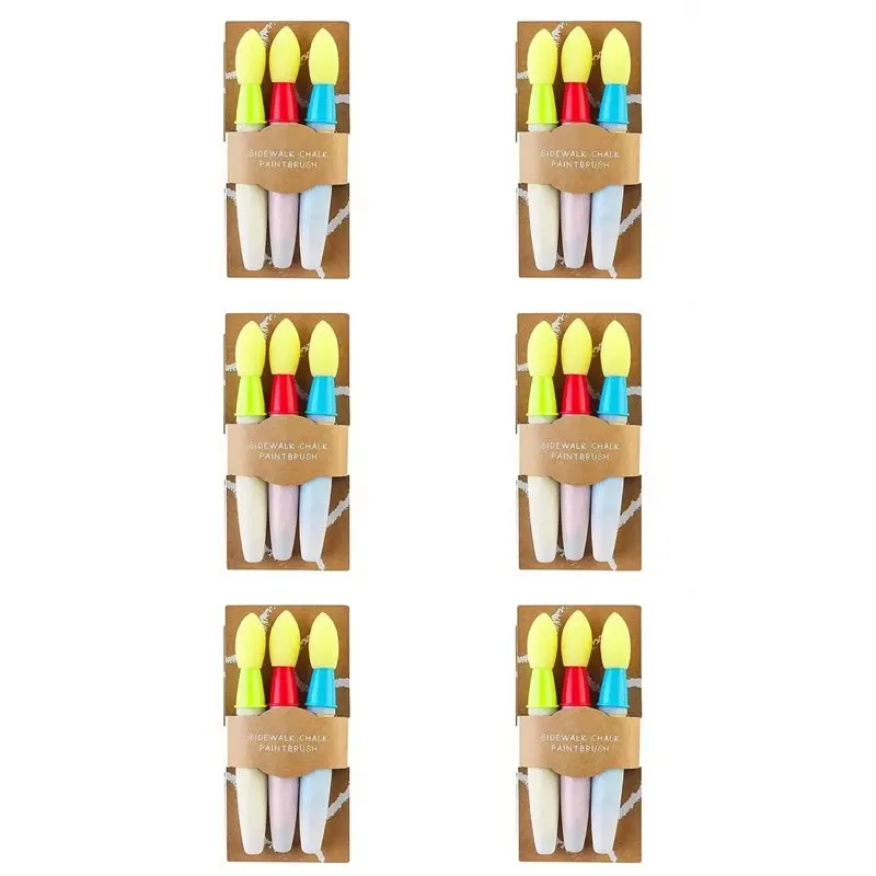 ABLK 18X Washable Sidewalk Chalk Paint Brush Set Soft With Foam Brush Head Chalk Paint Stick Paintbrush