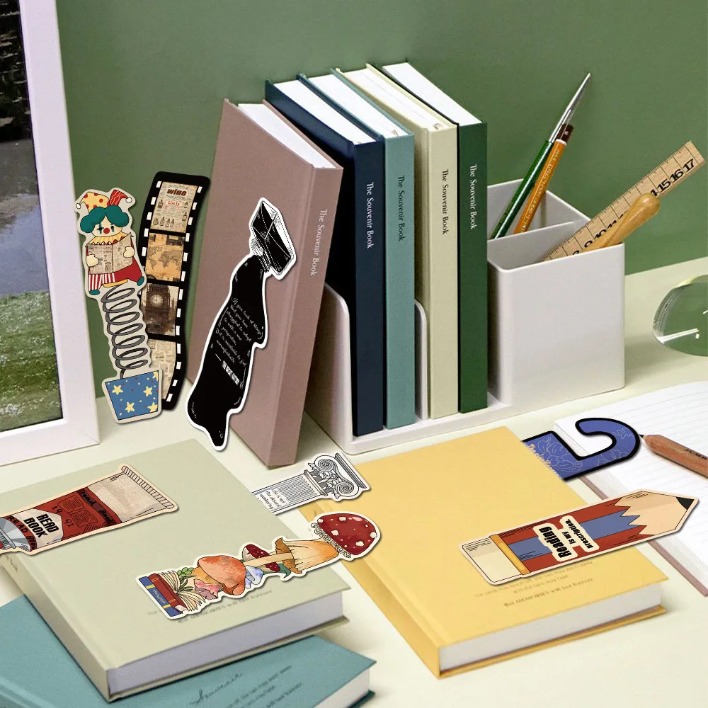 Imagem -03 - Irregular Vintage Leitura Tema Marcador Páginas de Leitura Livros Anotados Faça Você Mesmo Presentes Decorativos dos Desenhos Animados Marcadores Estéticos 30 Peças