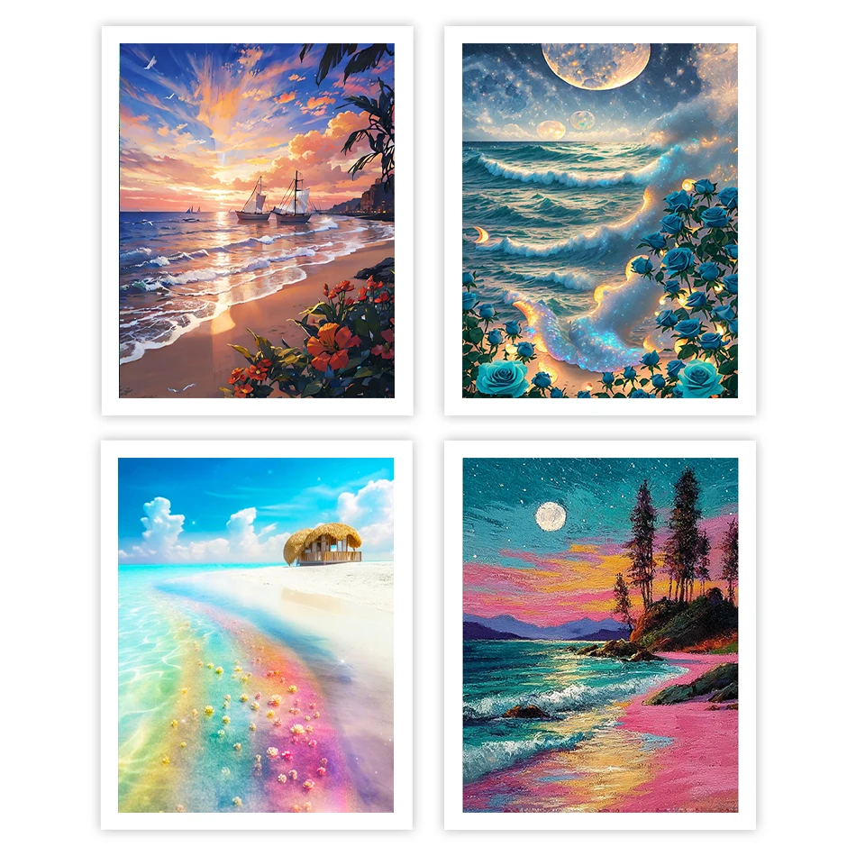 

GATYZTORY Painting By Numbers Acrylic Pictures By Numbers Landscape seascape Diy Crafts Handiwork Canvas Draw Home Decoration