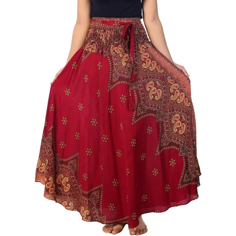

Women's Long Maxi Skirt Bohemian Gypsy Hippie Style Clothing Boho Skirts
