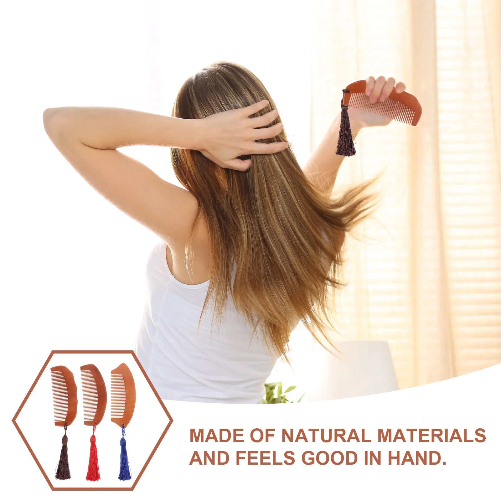 

3 шт., деревянная расческа с мелкими зубьями, антистатическая маленькая карманная портативная расческа из персикового дерева для женщин, расчески для женщин, портативная деревянная расческа,
