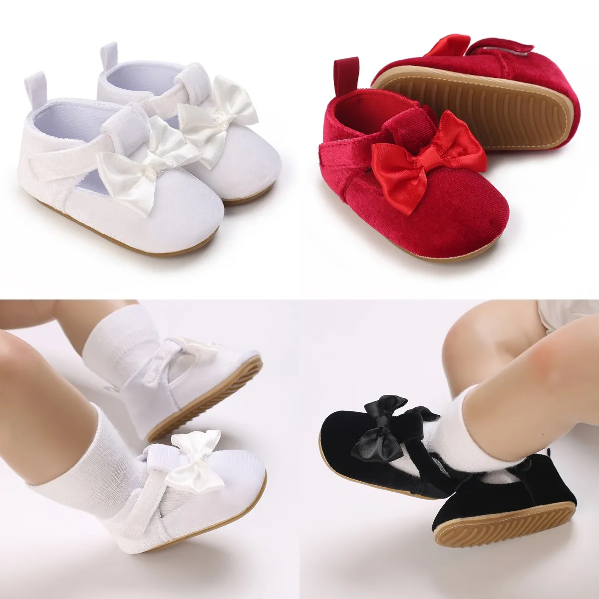 

Sweet Cute Baby Girl Princess shoes 0-18Months Baby Moccasins Moccs Shoes Bow Fringe Rubber Soled Non-slip Footwear Crib Shoes