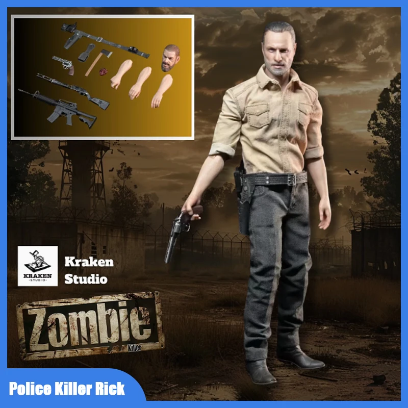 

In Stock Kraken Studio Scale Collectible Figure Terrifying Zombie Police Killer Rick Men Soldier Action Figure Custom Model Toy