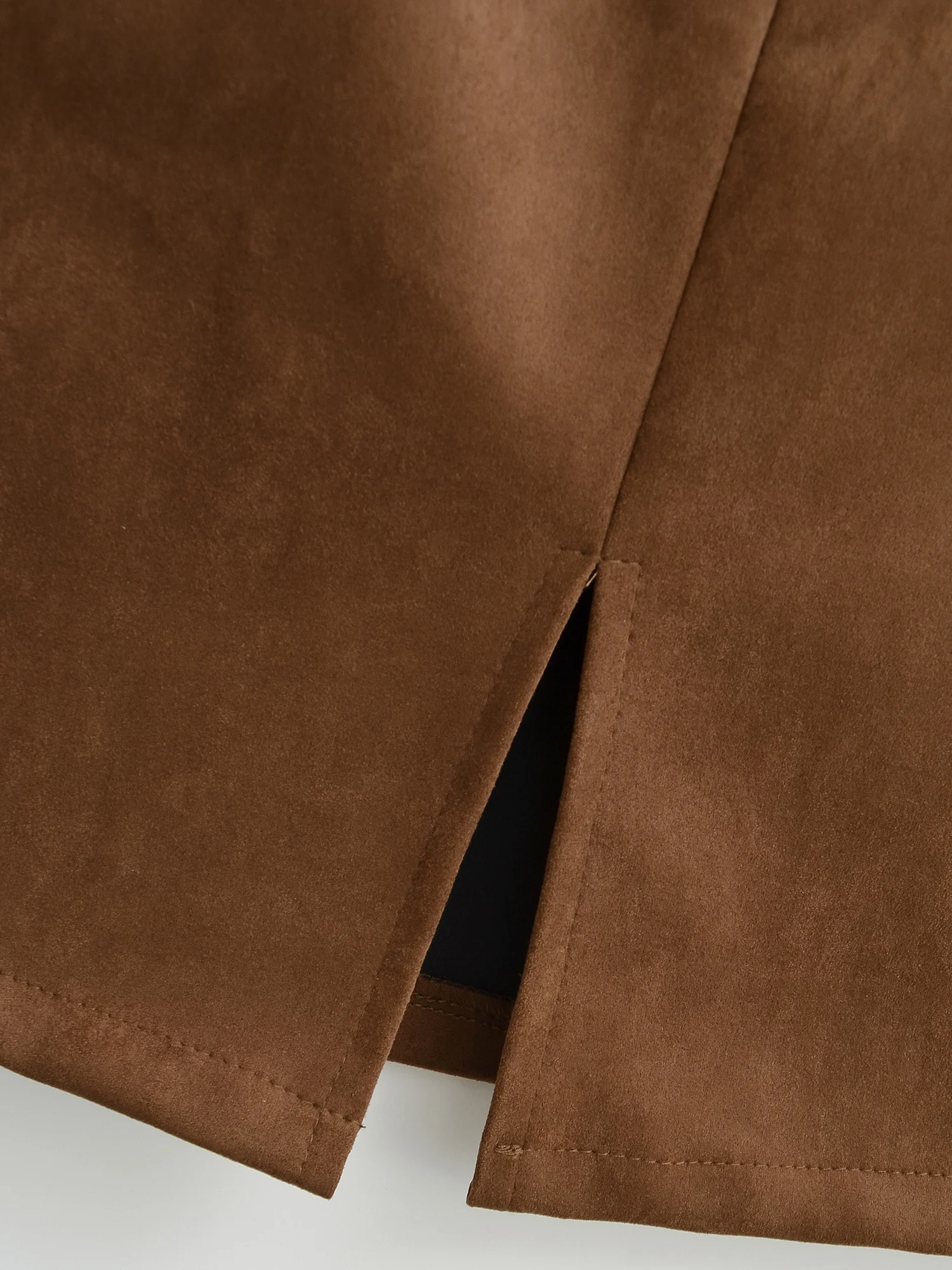 تنورة American Retro Thiened من جلد الغزال f مع حزام تنورة نسائية عالية الخصر للتخسيس وتنورة من قماش البوليستر المنفصل على شكل حرف a #4