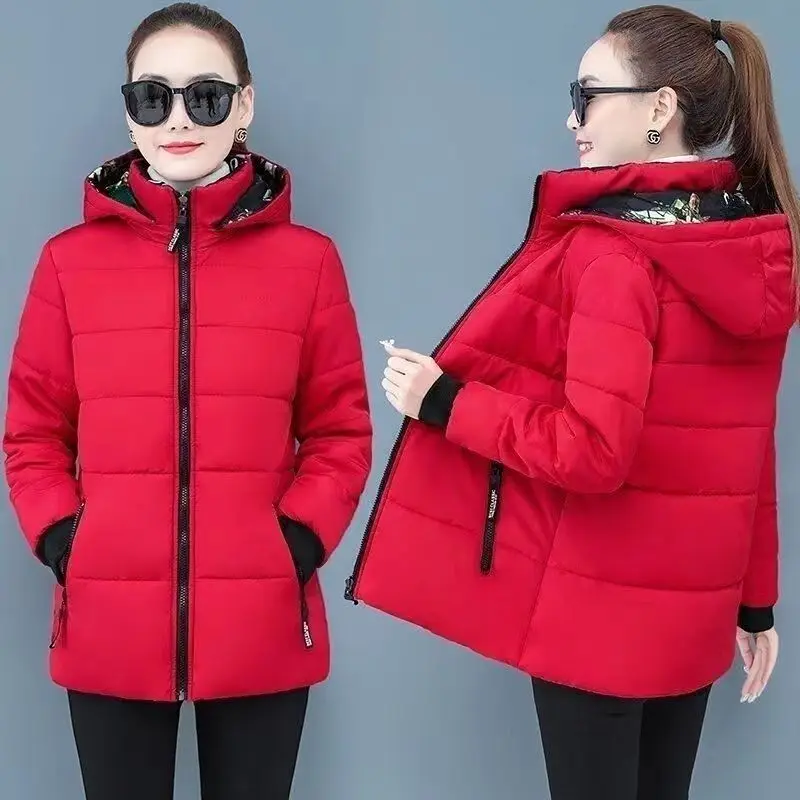 2023 Winter New Women Down Cotton Padded Coat Two Sided Tops Thickened Kept Warm  Padded Jacket Large Size Jacket