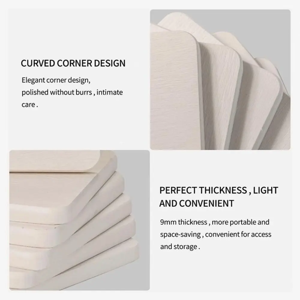 Durable Quick Drying Diatomite Coaster Non-slip Dampproof Heat Resistant Mat Thickened Heat Resistant Table Mat Home Decor