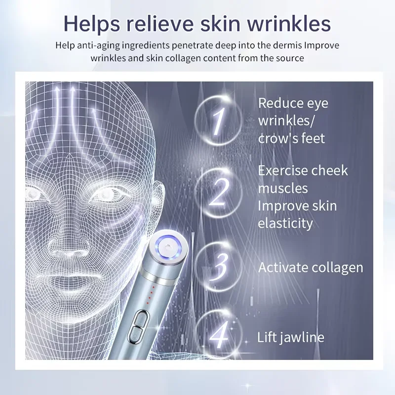قابلة للشحن EMS مدلك الوجه مكافحة الشيخوخة إزالة التجاعيد العناية بالعين رفع جهاز الاستخدام المنزلي الاسترخاء هدية لزوجة أمي