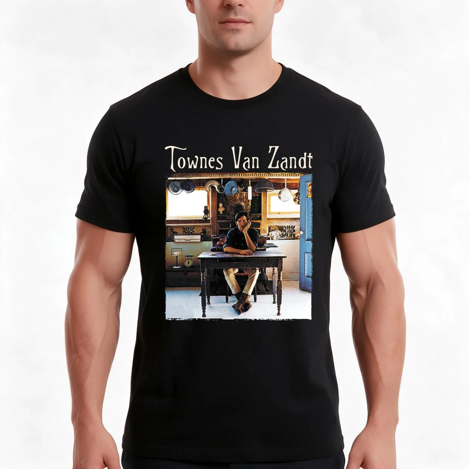 Townes Van Zandt Essential T-Shirt, Summer Casual Cotton Tee, Oversized Streetwear Tops, Vintage Graphic Print, Unisex Men Women