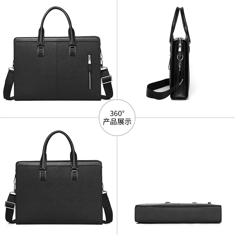 New Men Genuine Messenger Leather Large Capacity Handbag Fashion Cowhide Laptop Luxury Brand Business Simple Men's Briefcase