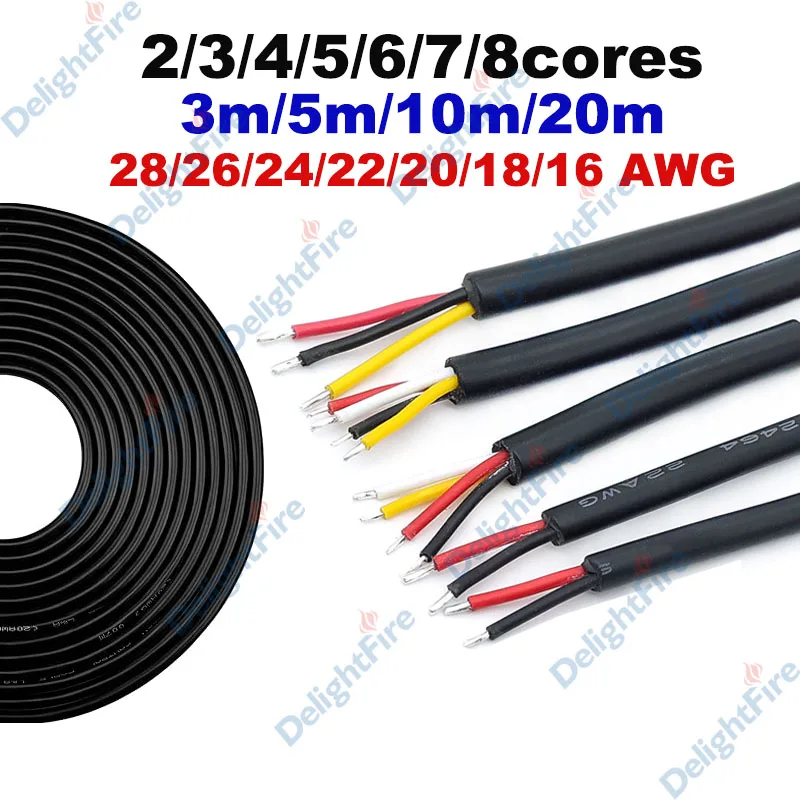 2 3 4 5 6 7 8 conducteur fil Audio électronique Flexible voiture automobile 12V fil électrique pour batterie LED lumières haut-parleurs camions