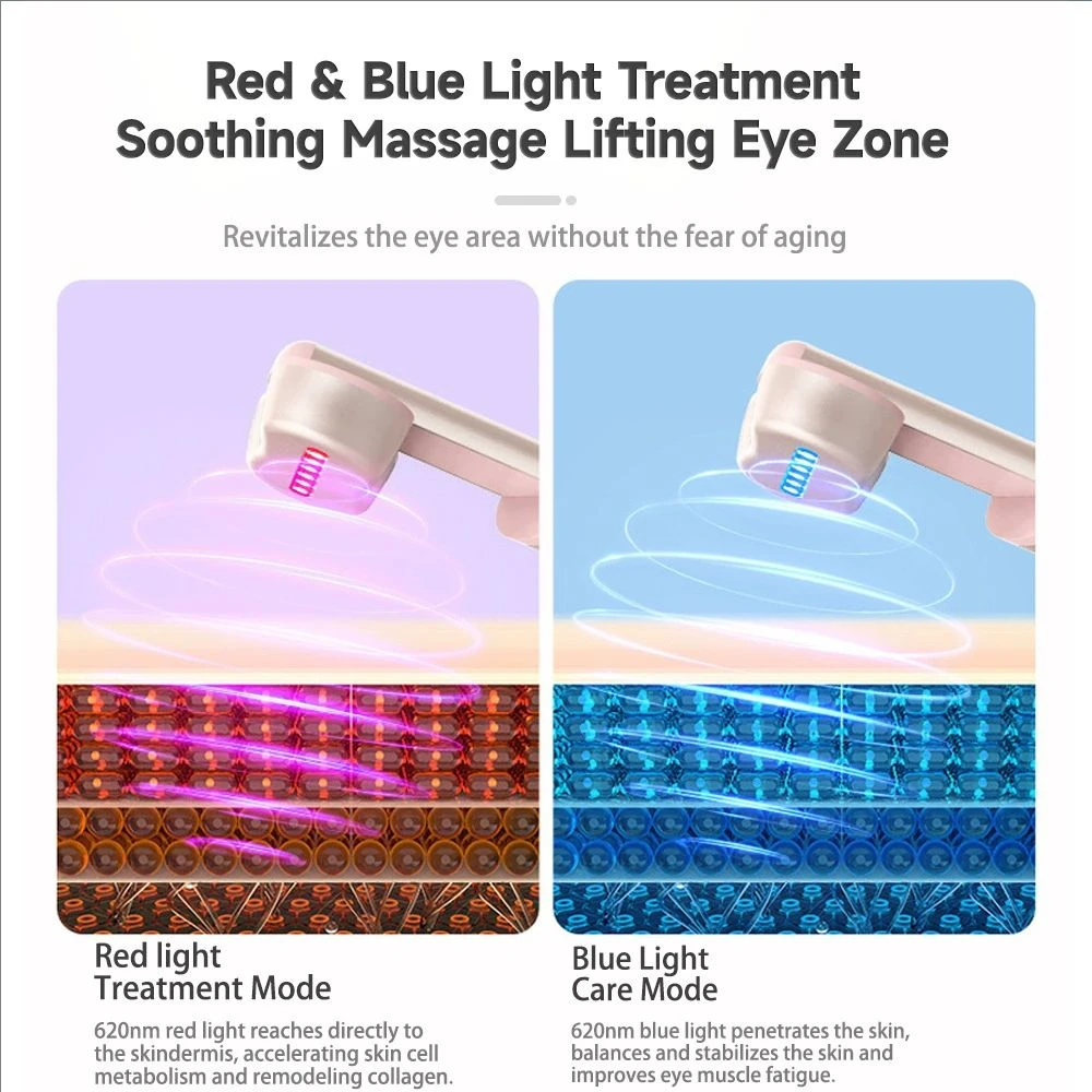 Oogschoonheidsapparaat Elektrisch oogmassageapparaat Antirimpel Huidlifting Relax Oogzakken Donkere kringen Rood licht Gezichtsoogschoonheid Wand