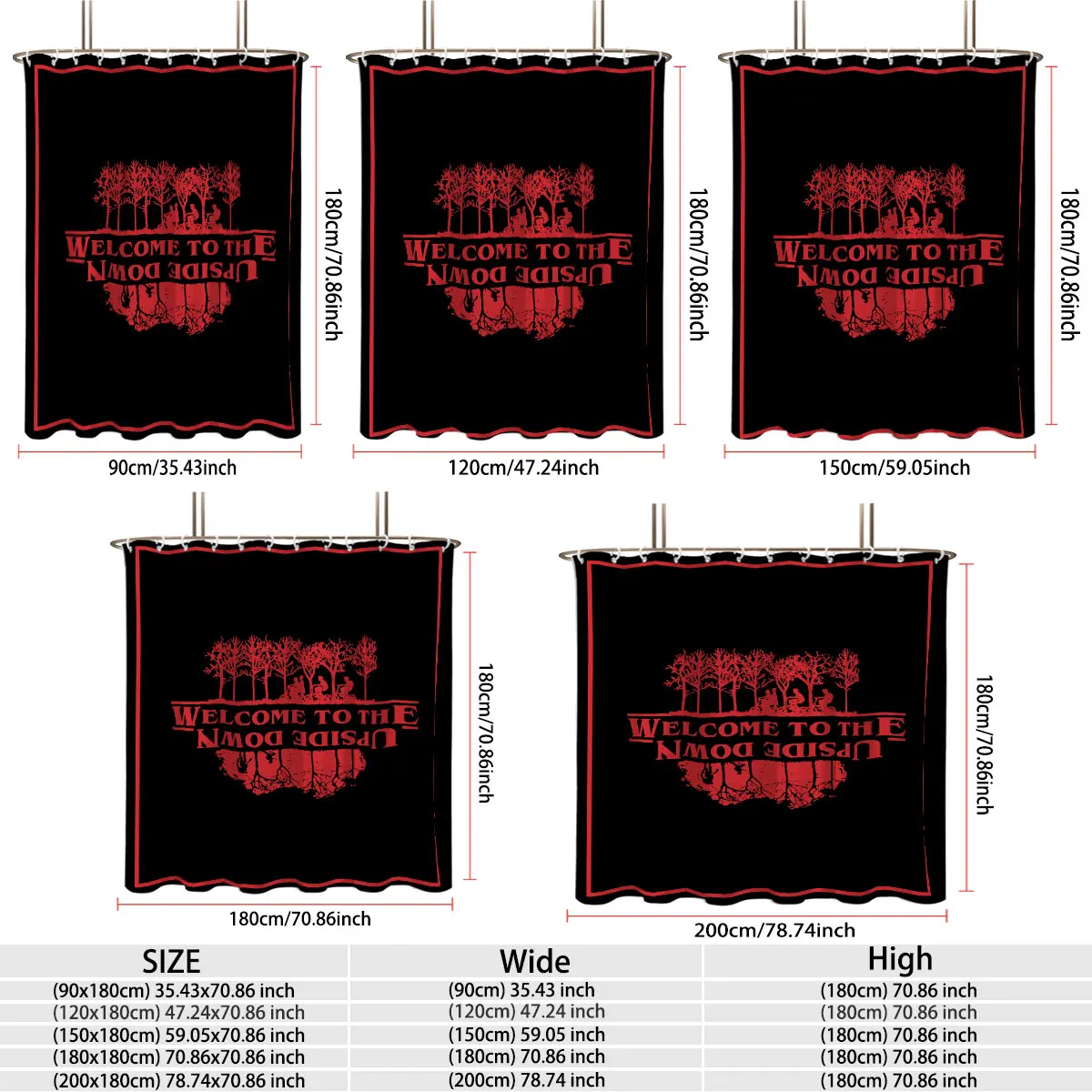 90g Waterproof Shower Curtain With Hooks,Welcome Halloween Text Print,Quick Dry Anti‑Mold Party Home Bathroom Bath Curtain