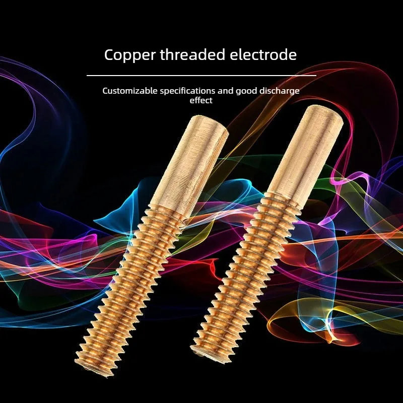 Copper EDM Electrode Red Copper Threaded Electrode Red Copper Discharge Electrode Brass Thread Electrode High Precision EDM Copp
