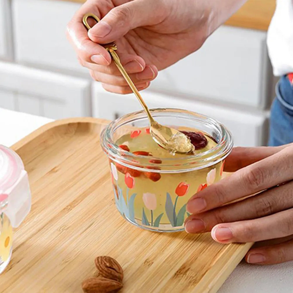 130Ml Transparent Glass Food Storage Box Airtight Sealed Snack Container for Home Kitchen Pantry Freshness Keep Jam Cookies Nuts