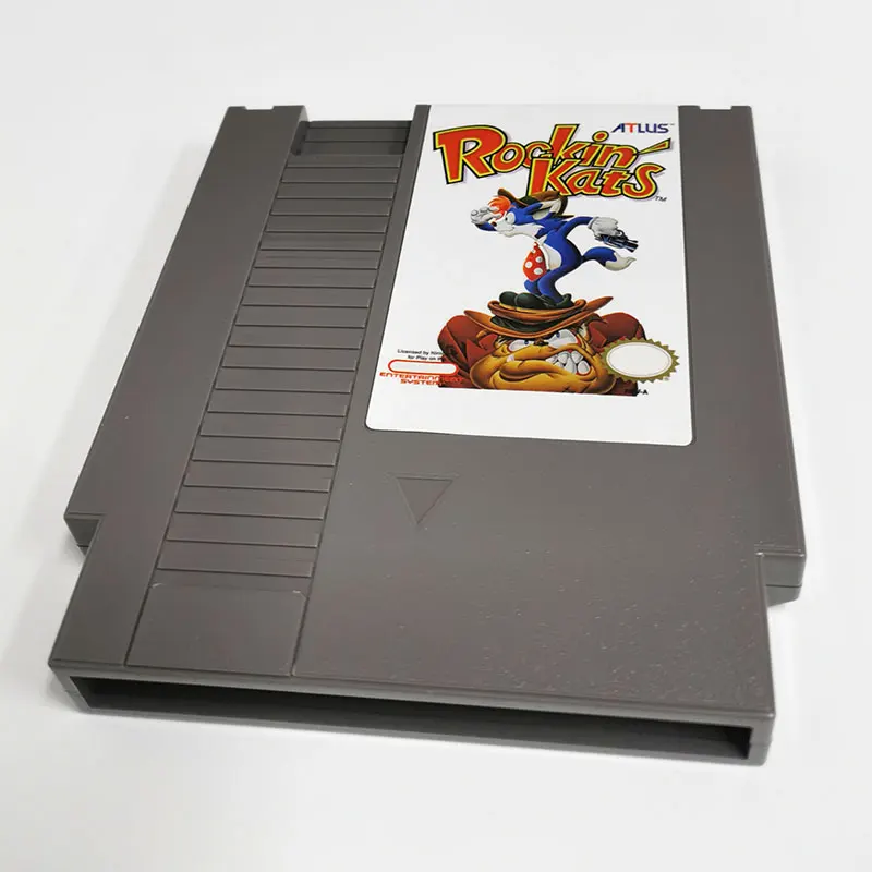 بطاقة ألعاب 8 بت تحتوي على 72 دبابيس Rockin Kats NTSC وpal إصدار خرطوشة ألعاب فيديو لـ NES