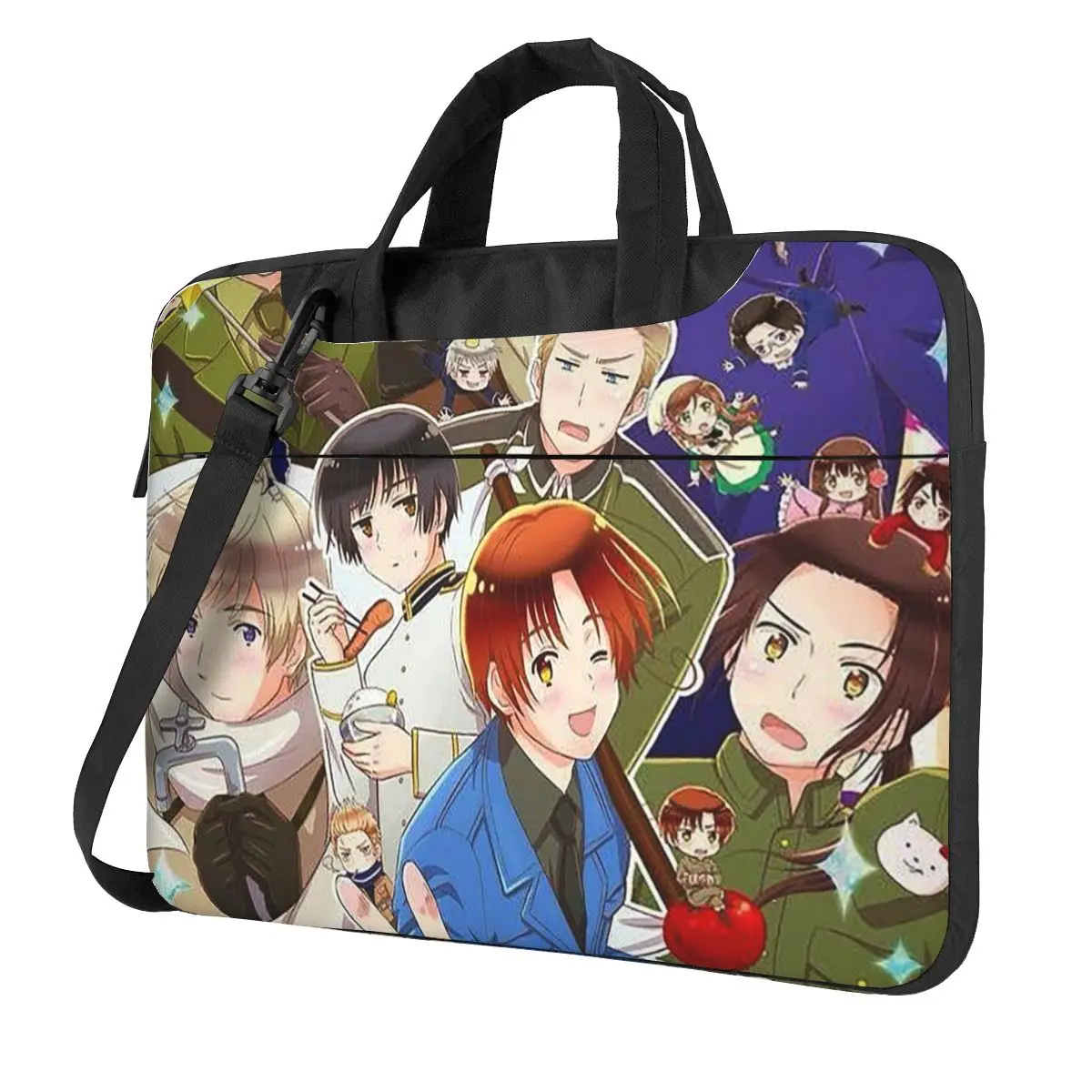 Hetalia Group World Stars Crossbody Laptop Bag Case Computer Bag Resistant Protective Notebook Pouch for Macbook Pro Lenovo
