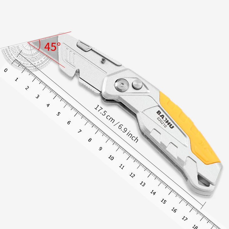 Utility Knife Electrician Retractable Sharp Cut Heavy-duty Folding Knife Aluminum Plastic Handle Blade With Lock Portable Set