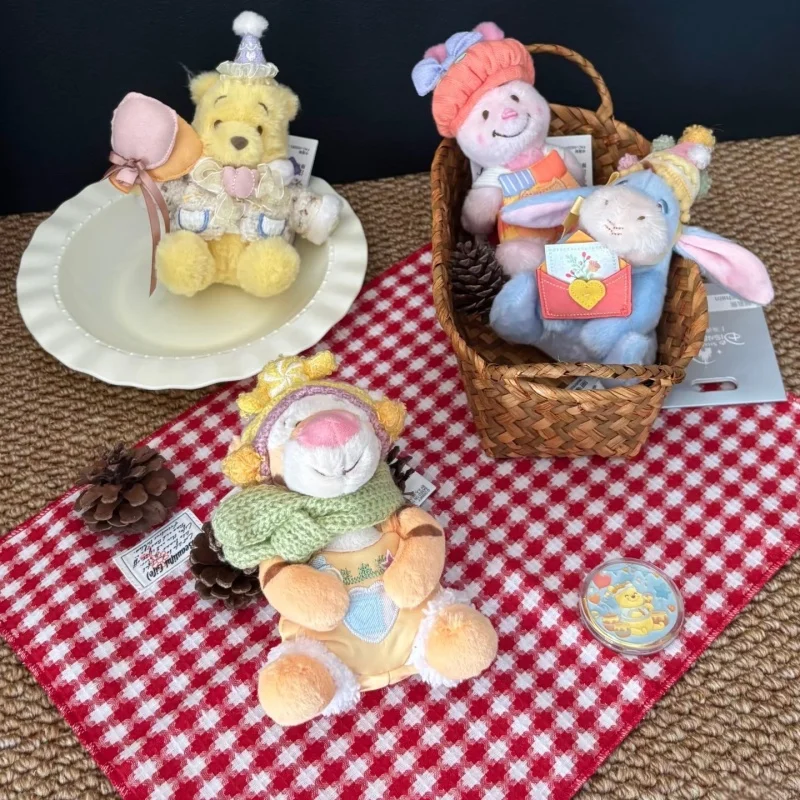 

Disney Resort 2025 Winter Collection Plush Keychain Winnie The Pooh Piglet Tigger Eeyore Bag Charm For Disney Fans