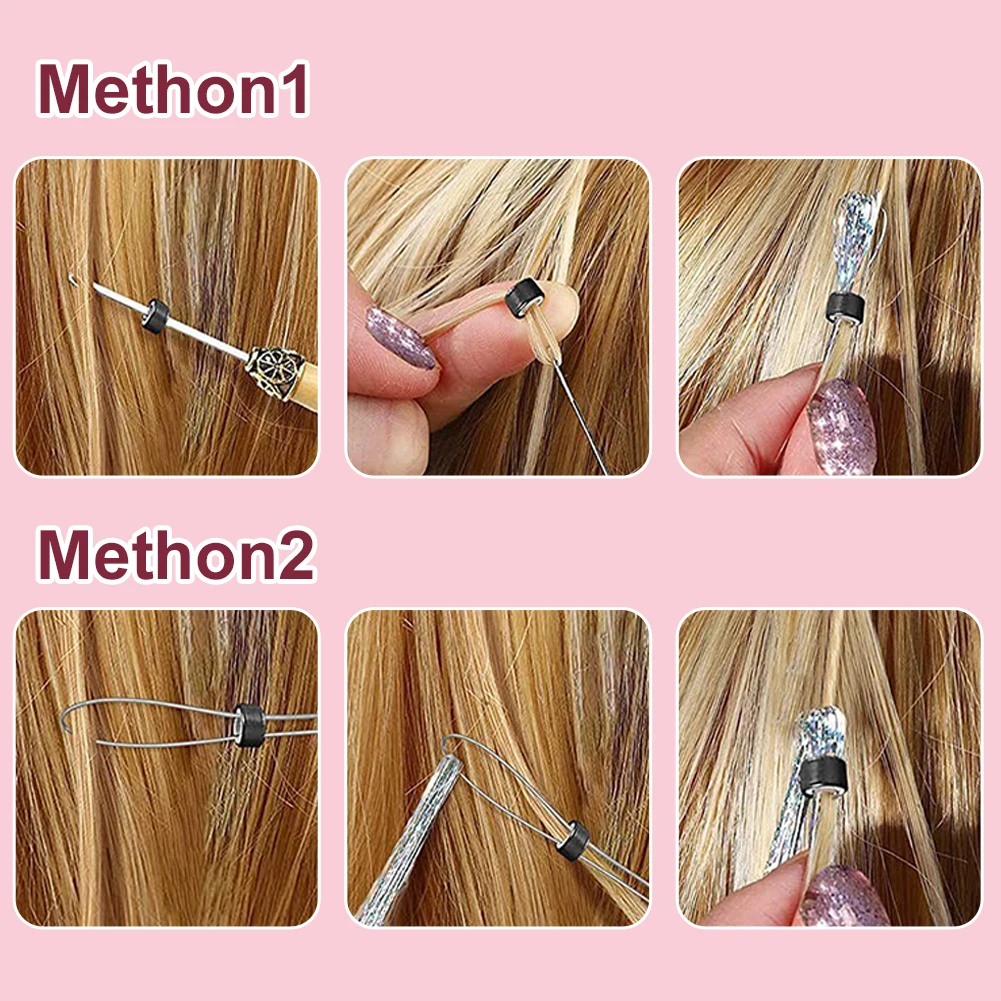 여성 소녀용 헤어 틴셀 글리터 틴셀 반짝이는 틴셀 코스프레 파티용 헤어 액세서리