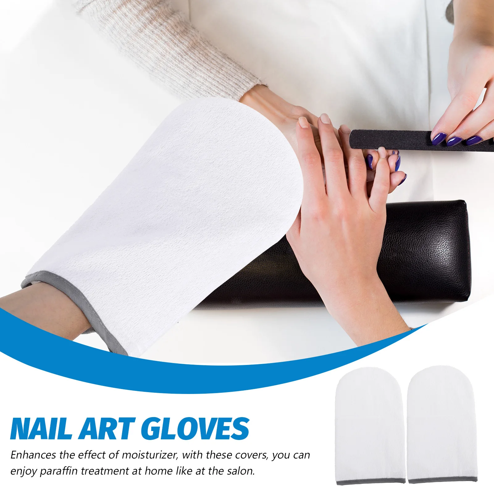 파라핀 왁스 장갑 1쌍, 손 관리용, 매니큐어, 네일 아트, 스파용, 파라핀 왁스 미트, 손 관리 미트