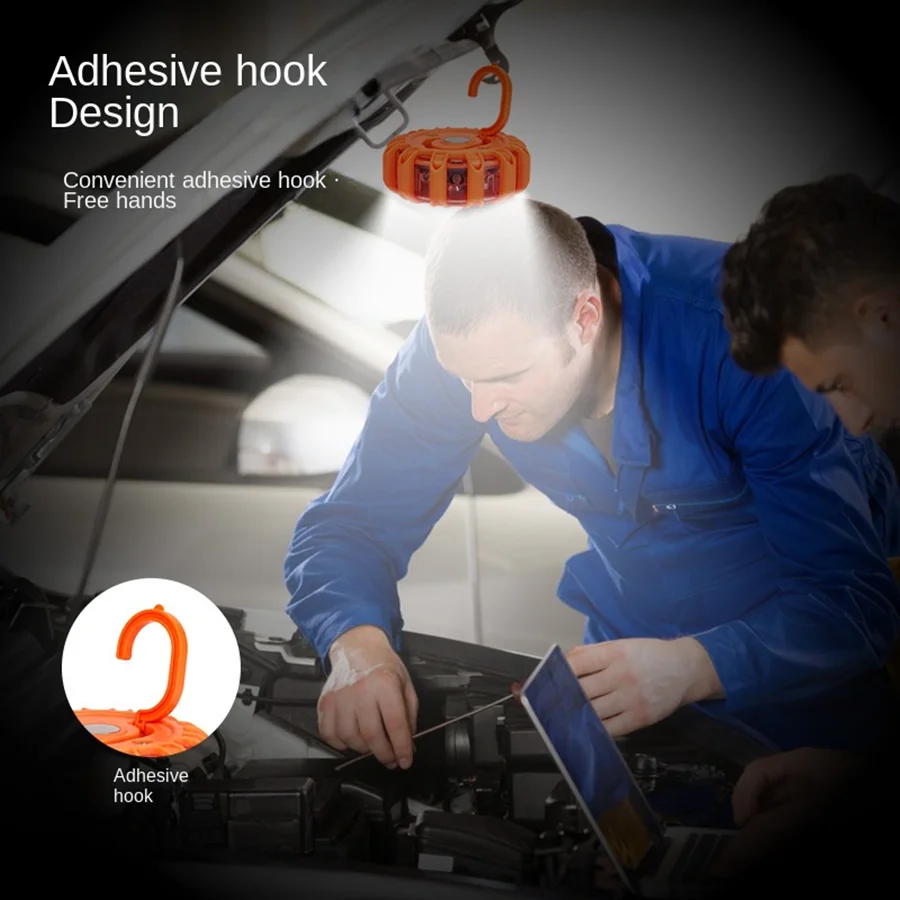 LED Car Emergency Light Flashlight Magnetic Induction Strobe Road Accident Lamp Beacon Safety Accessory Strobe Light 15 leds