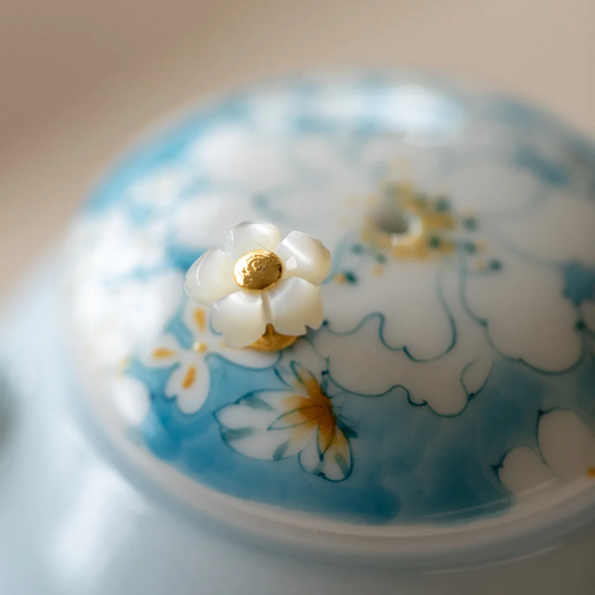 Inno Kiyomatsu Blue And White Hand-Painted Butterfly Love Flower Dragon Dan Exquisite Ceramic Pastel Brewing Small Kung Fu Tea