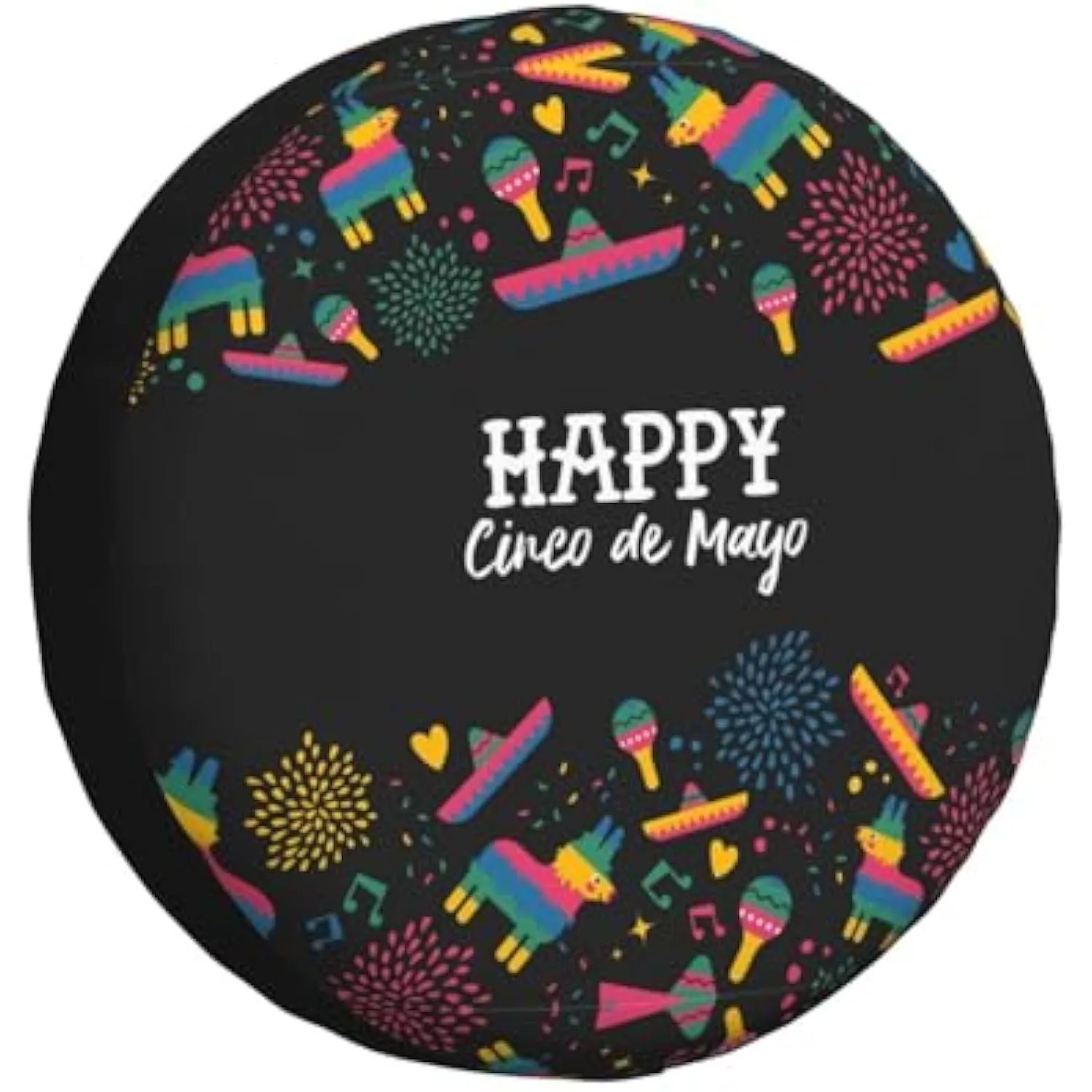 

Happy Cinco de Mayo Fiesta Spare Tire Cover Protector Durable Universal Fit