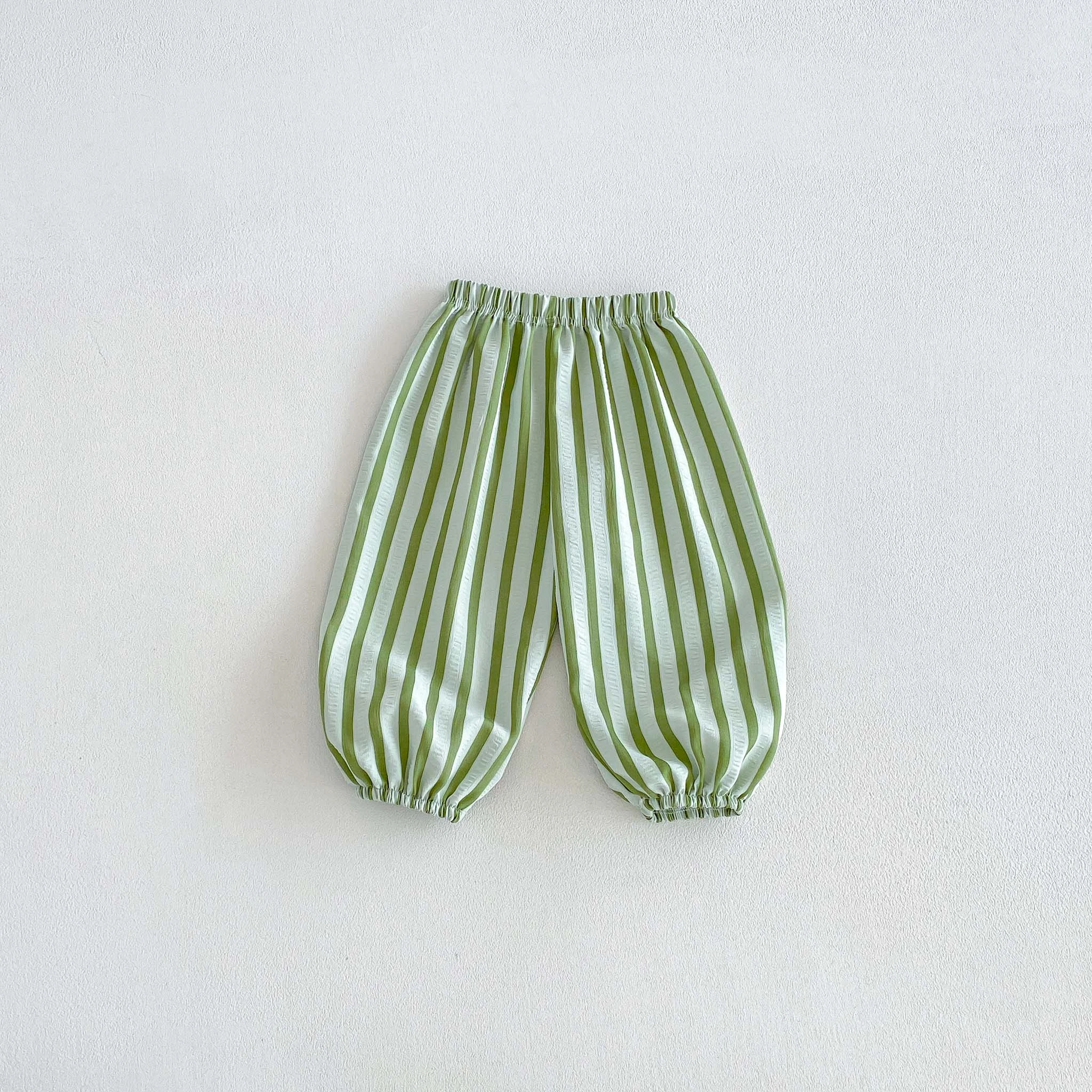 Small Kid Loose Fit Striped Casual Pants Baby Boys Girls Summer Thin Pants Toddler Casual Vertical Stripe Bloomer Pants Trousers