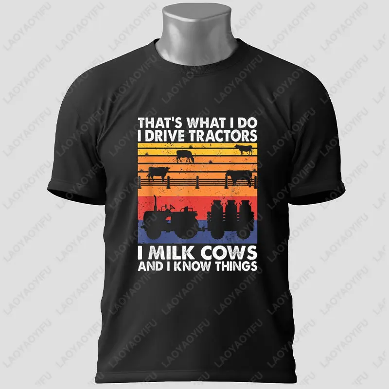 Men's Funny That'S What I Do - Drive Tractors Tractor Lovers Theme T-Shirt 100% Cotton Short Sleeve Casual Humor Style Tshirt