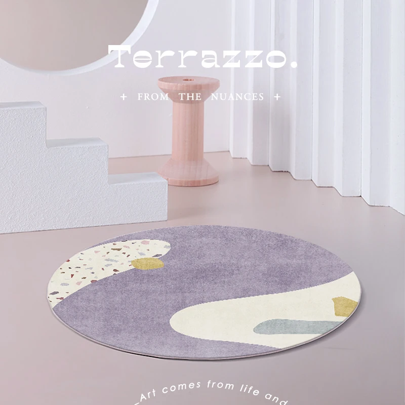 Round Carpet – Elegant Dresser & Chair Mat, Soft Floor Rug for Bedroom, Living Room & Kids' Room Home Decor