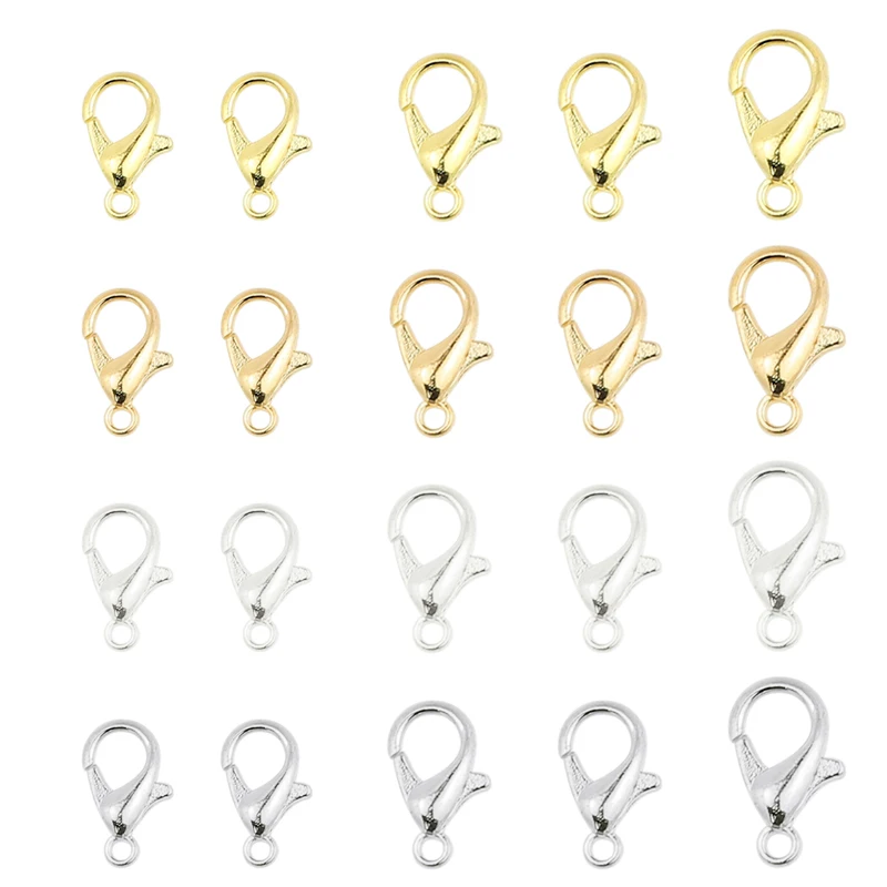 10/12/14mm Metal Lobster Clasp Keychain For Jewelry Making Parts Bracelet Necklace Clip DIY Accessories Hook Chain Clasp