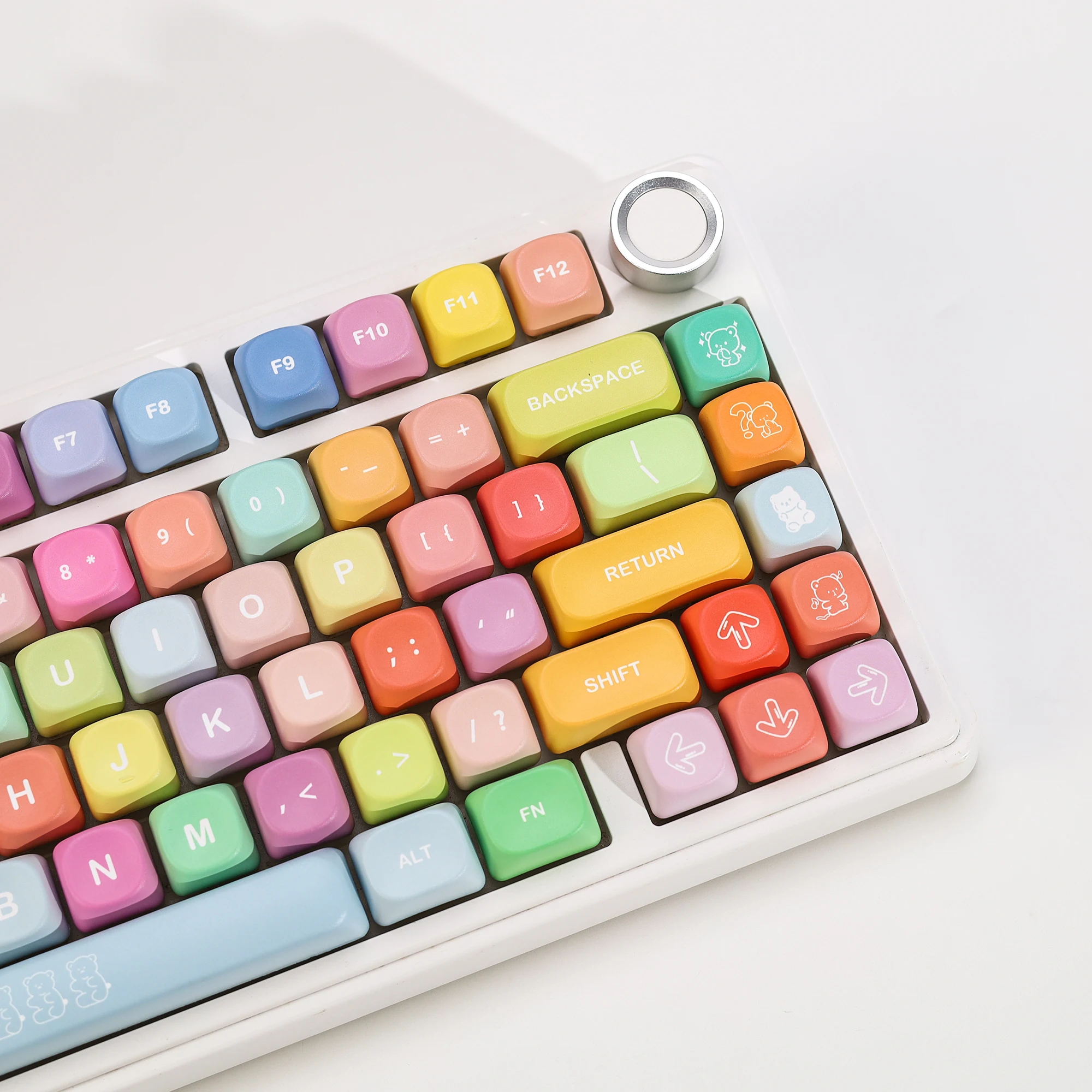 KBDiy 131 Keys Gummy Bears Keycaps Korean KOA Profile PBT Cute Keycap ISO Custom For Mechanical Keyboard Gaming Key Caps 60 61%