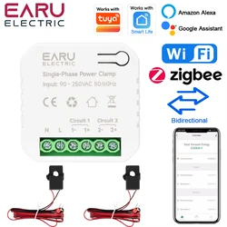 Tuya Smart ZigBee WiFi Energy Meter Solar PV System Power Production Consumption Bidirectional Monitoring Meter APP Control CT