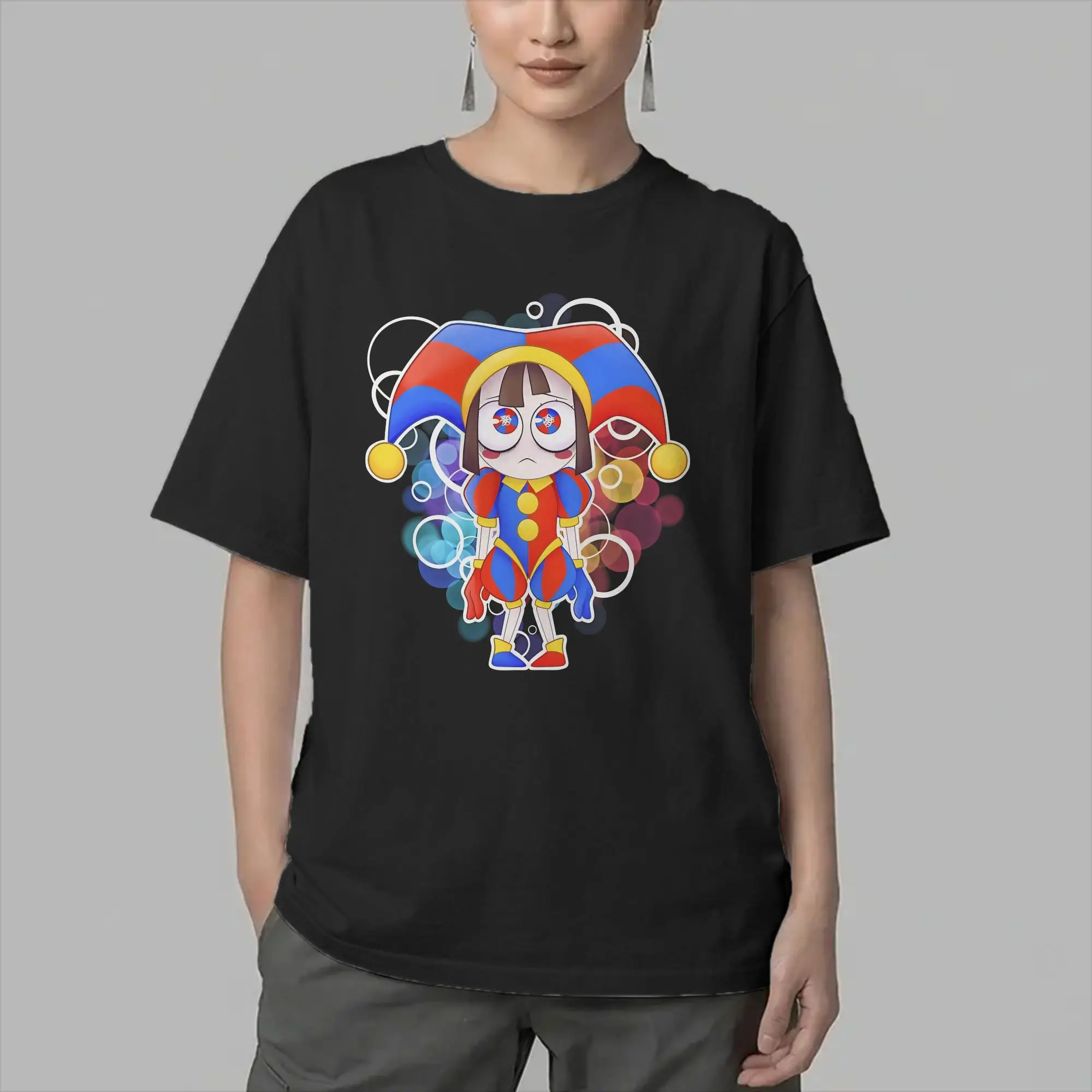 Hipster Pomni Cartoon Digitals Circus T-Shirts for Men O Neck 100% Cotton T Shirts  Short Sleeve Tee Shirt Big Size Tops