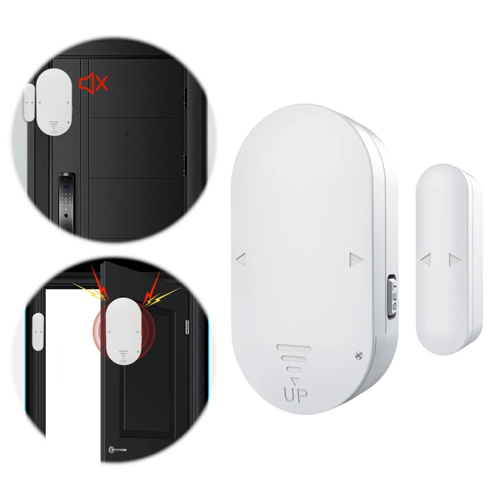 ประตูหน้าต่างนาฬิกาปลุก 130dB ประตูและหน้าต่างเปิดเซ็นเซอร์ CHIME ประตูเปิด Alert Security ALARM สําหรับโรงรถบ้าน Apartment และอื่นๆ