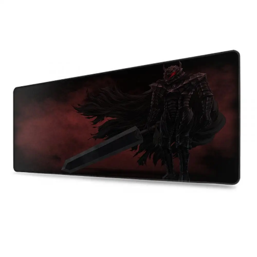 Berserk Guts-alfombrilla de ratón grande para juegos, alfombrilla de ratón con borde de bloqueo para ordenador, teclado y ratón