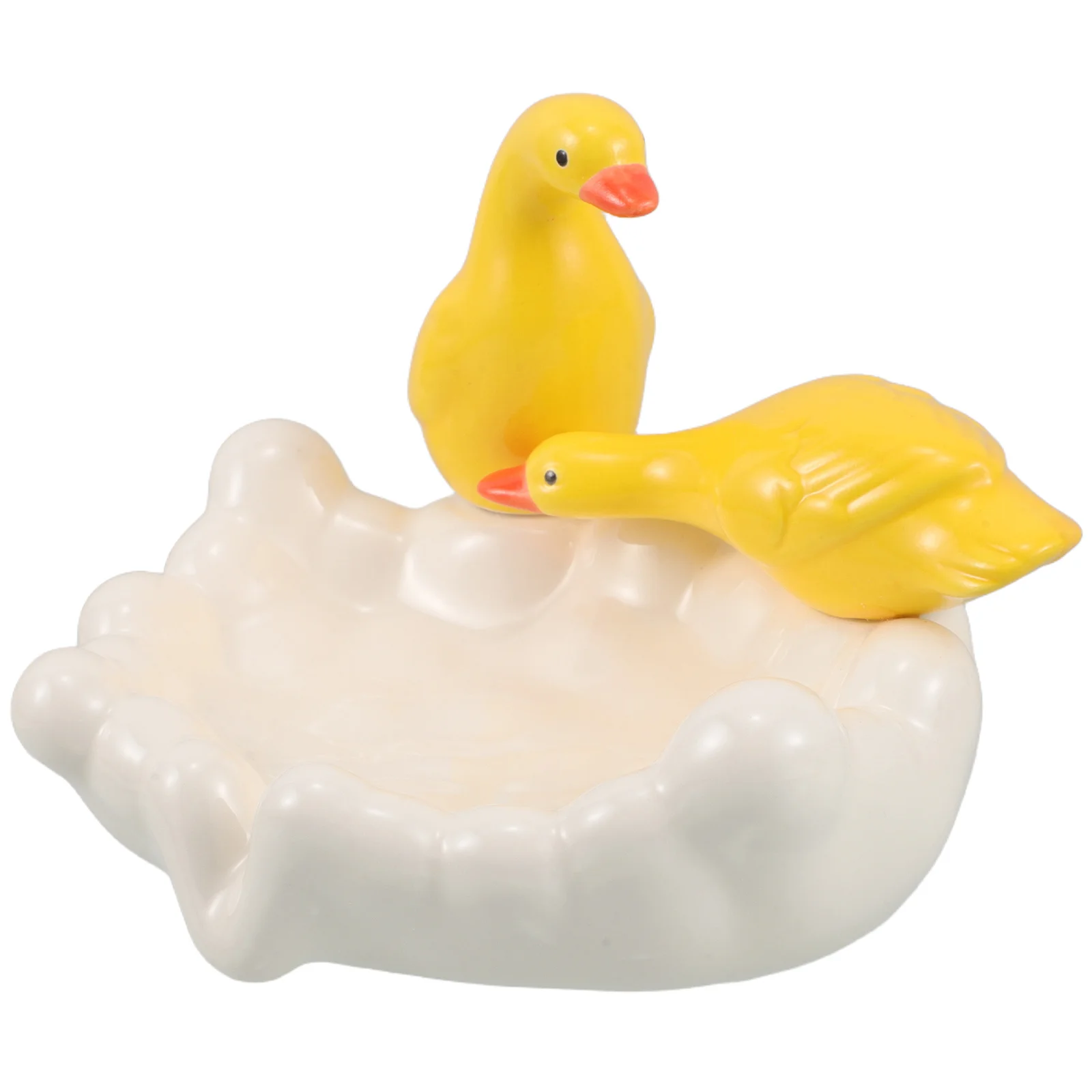 لطيف بطة طبق الصابون السيراميك الذاتي استنزاف صينية الحمام Rv ديكور التخزين المنظم يبقي الصابون جاف يطيل عمر #2